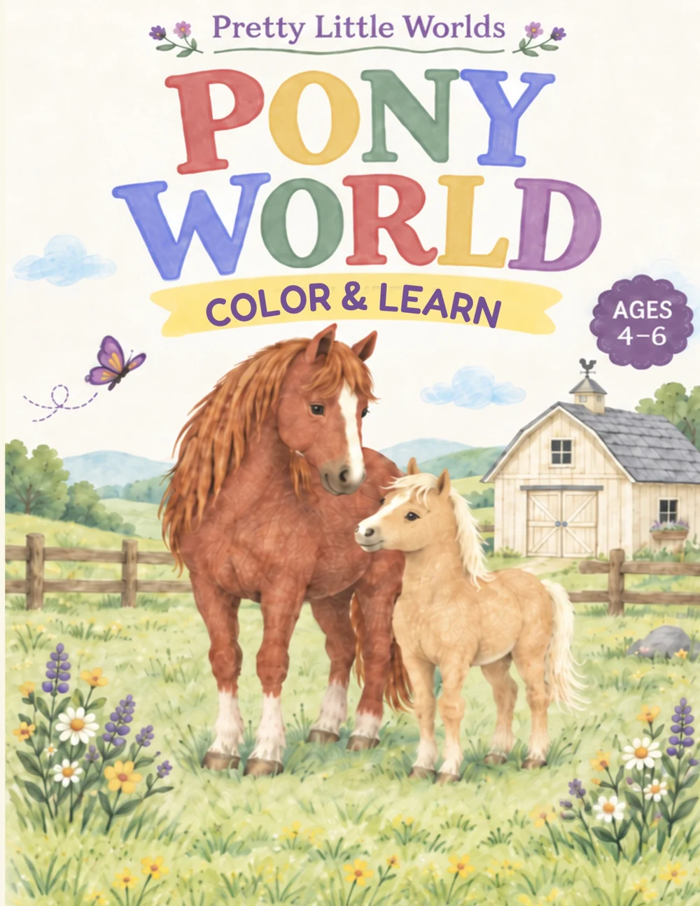 Pony World Color and Learn ages 4 to 6 front cover